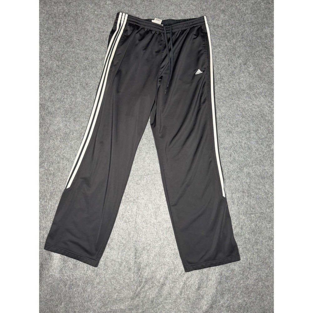 Adidas Mens Track Pants Black White Striped XL Athletic Training Trousers 813102